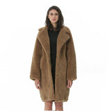 Invierno Mujer Abrigo de lana Cachemir Mujer Abrigo largo Mezclas de lana Elegante chaqueta de otoño para damas Ropa de piel gruesa y cálida Chica 2019