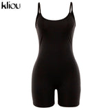 Kliou mono sin mangas para mujer 2019 verano para mujer mameluco delgado y elástico sólido negro delgado mono de moda para mujer mono informal