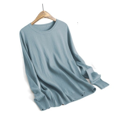 Suéter de cachemir de cuello redondo casual Suéteres de mujer Suéter de punto rosa blanco Jerséis femeninos Ropa de invierno 2019