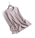 Suéter de cachemir de cuello redondo casual Suéteres de mujer Suéter de punto rosa blanco Jerséis femeninos Ropa de invierno 2019