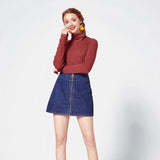 SEMIR 2019 otoño invierno suéter de cachemir suéter femenino suéter de cuello alto de cuello alto mujeres suéter básico de señora sólida