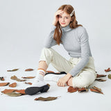 SEMIR 2019 otoño invierno suéter de cachemir suéter femenino suéter de cuello alto de cuello alto mujeres suéter básico de señora sólida