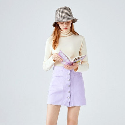SEMIR 2019 otoño invierno suéter de cachemir suéter femenino suéter de cuello alto de cuello alto mujeres suéter básico de señora sólida