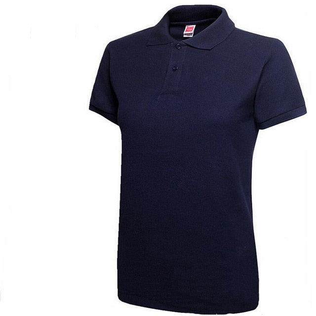 2019 polo de la manera camisa del verano de las nuevas mujeres de manga corta casuales Delgado Polos Mujer Camisas Tops femenino de la talla de algodón Polo