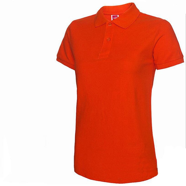 2019 polo de la manera camisa del verano de las nuevas mujeres de manga corta casuales Delgado Polos Mujer Camisas Tops femenino de la talla de algodón Polo