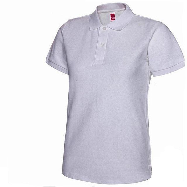 2019 polo de la manera camisa del verano de las nuevas mujeres de manga corta casuales Delgado Polos Mujer Camisas Tops femenino de la talla de algodón Polo
